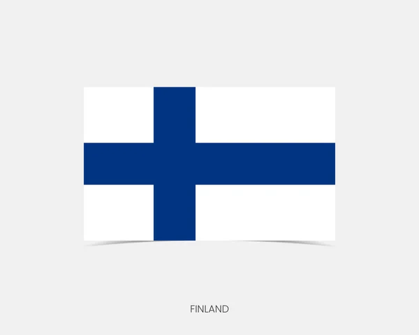 芬兰矩形国旗图标与阴影 — 图库矢量图片
