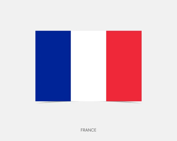 Francja Prostokątna Ikona Flagi Cieniem — Wektor stockowy
