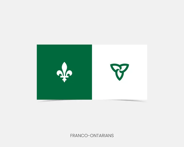 Ícone Bandeira Franco Ontário Retângulo Com Sombra —  Vetores de Stock