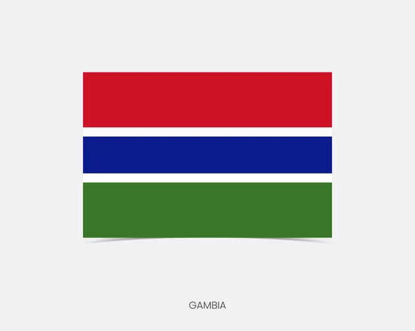 Gambia Rechteck Flagge Symbol Mit Schatten — Stockvektor