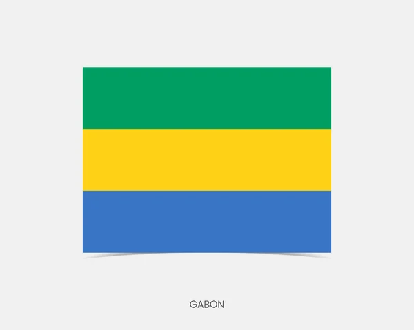 Gabón Icono Bandera Rectángulo Con Sombra — Archivo Imágenes Vectoriales