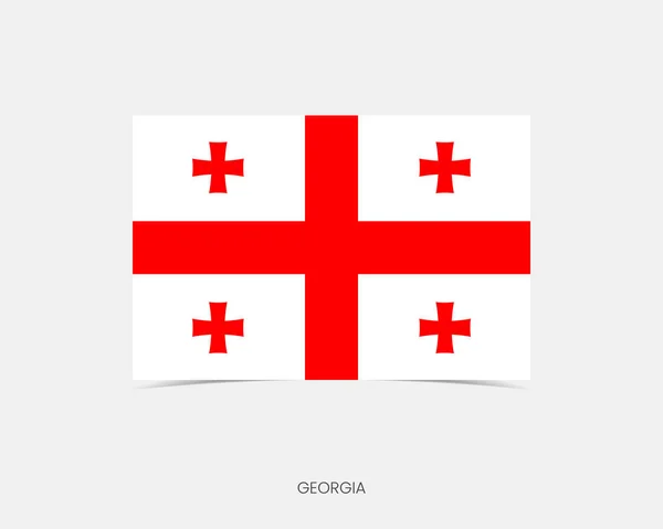 Ikona Vlajky Georgia Rectangle Stínem — Stockový vektor