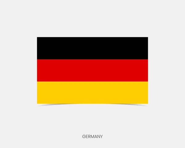 Németország Téglalap Zászló Ikon Árnyékkal — Stock Vector