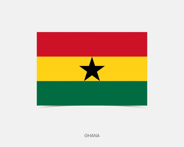 Icône Drapeau Ghana Rectangle Avec Ombre — Image vectorielle