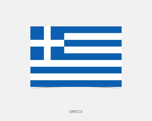 Yunanistan Gölgeli Dikdörtgen Bayrak Simgesi — Stok Vektör