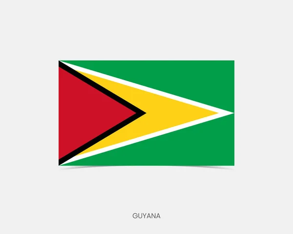 Guyana Rectángulo Icono Bandera Con Sombra — Vector de stock
