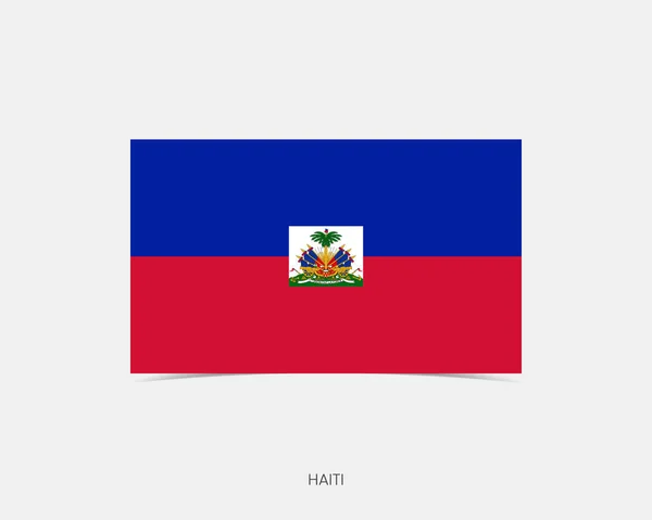 Haïti Rechthoek Vlag Pictogram Met Schaduw — Stockvector