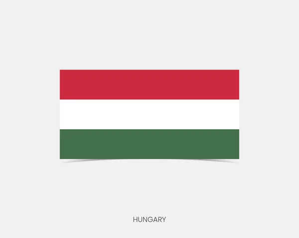 影とハンガリー長方形の旗のアイコン — ストックベクタ