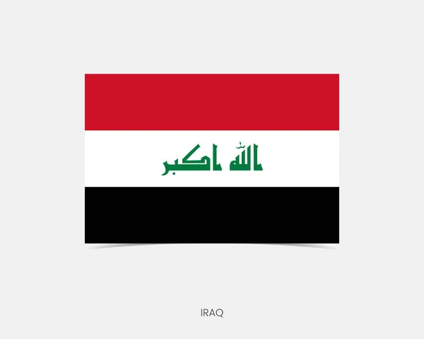 Irak Rechthoek Vlag Pictogram Met Schaduw — Stockvector