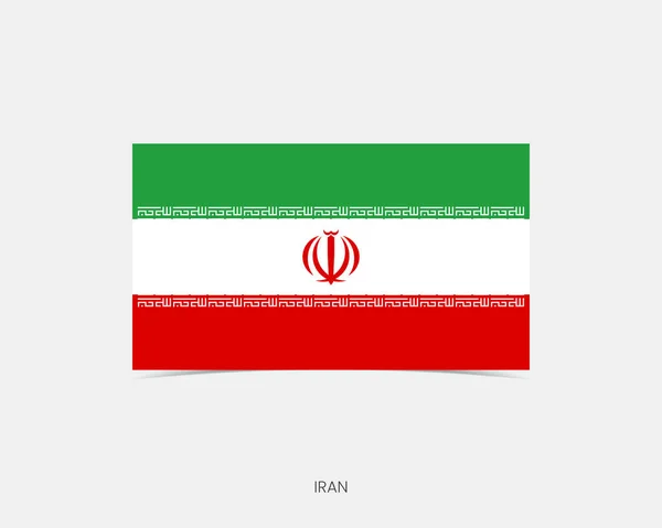 Ícone Bandeira Retângulo Irã Com Sombra — Vetor de Stock