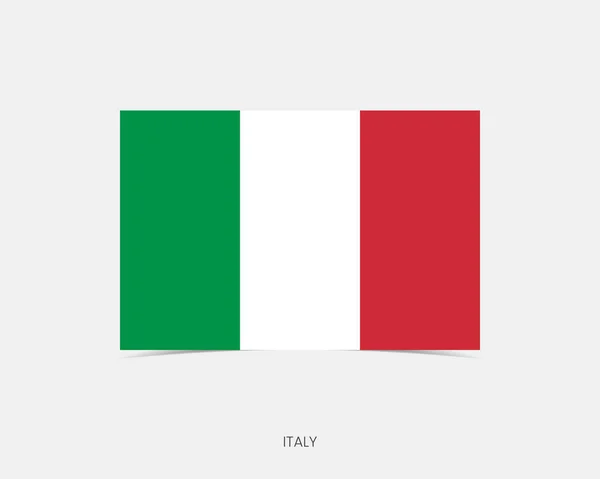Olaszország Téglalap Zászló Ikon Árnyékkal — Stock Vector