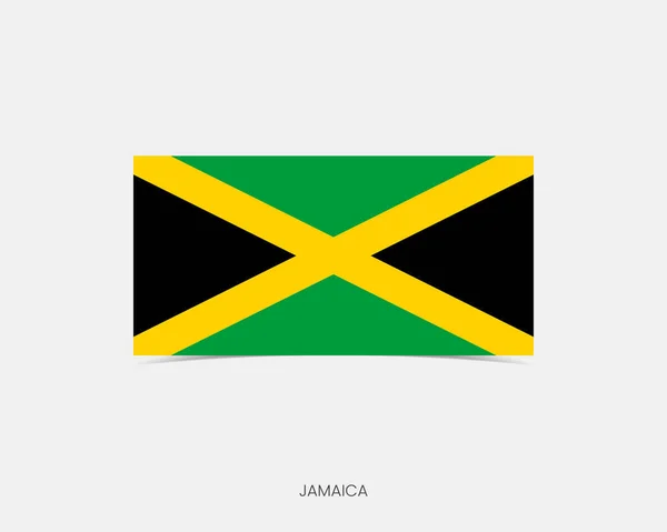 Ícone Bandeira Retângulo Jamaica Com Sombra — Vetor de Stock