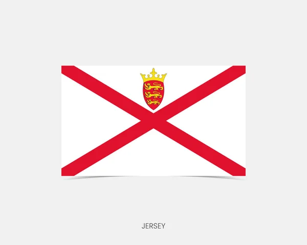 带有阴影的泽西岛矩形旗帜图标 — 图库矢量图片