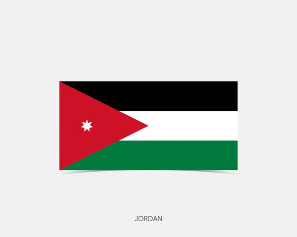 Jordania Rectángulo Icono Bandera Con Sombra — Vector de stock