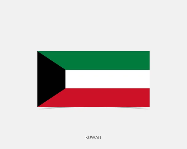 Kuvait Téglalap Zászló Ikon Árnyékkal — Stock Vector