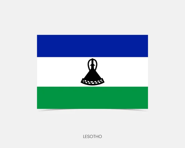 Lesotho Téglalap Zászló Ikon Árnyék — Stock Vector