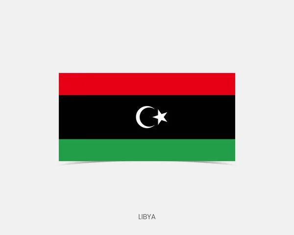 Libyen Rechteck Flagge Symbol Mit Schatten — Stockvektor