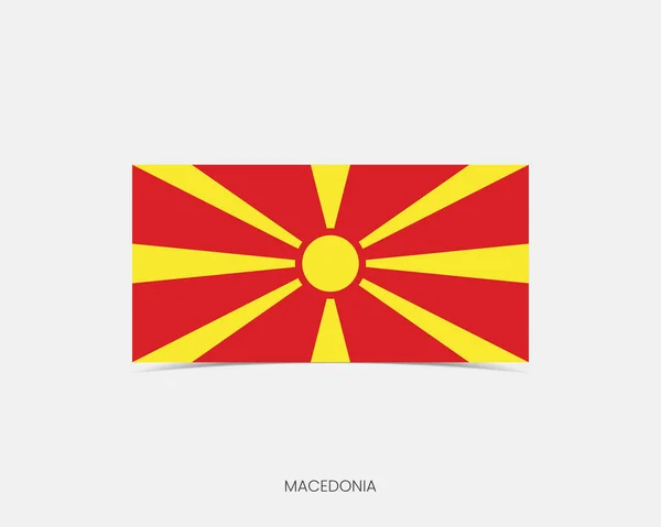 Makedonien Rektangel Flagga Ikon Med Skugga — Stock vektor