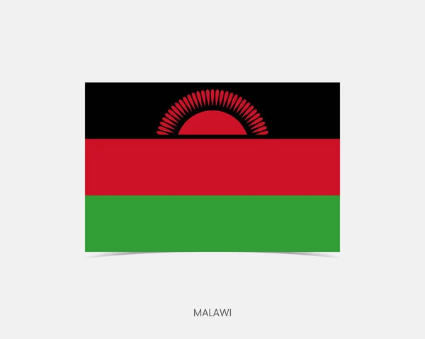 Malawi Icône Drapeau Rectangulaire Avec Ombre — Image vectorielle