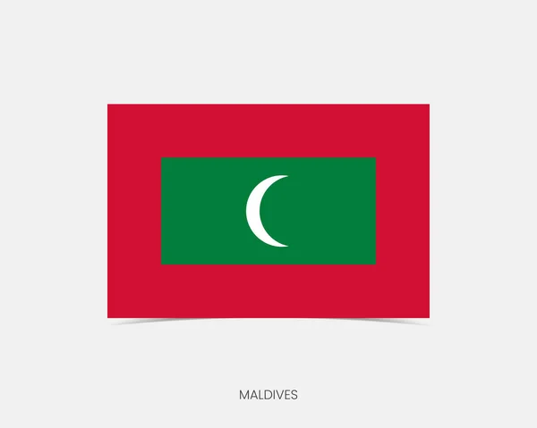 Maldivas Rectángulo Icono Bandera Con Sombra — Archivo Imágenes Vectoriales