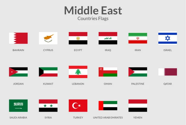 Stock vector Middle East countries Rectangle flag icon