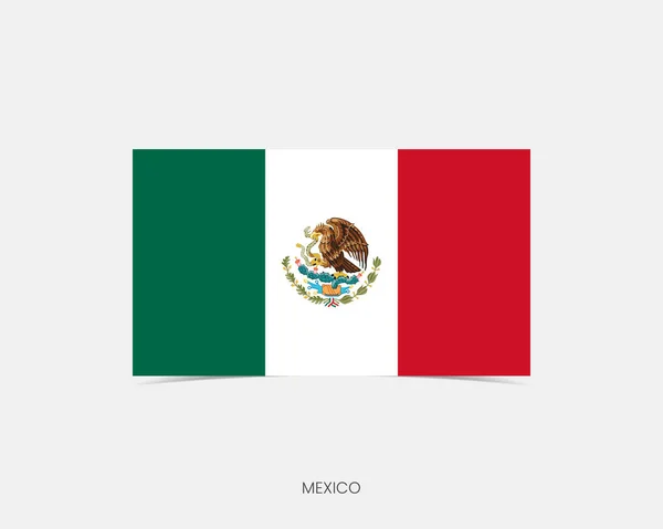 México Rectángulo Icono Bandera Con Sombra — Archivo Imágenes Vectoriales