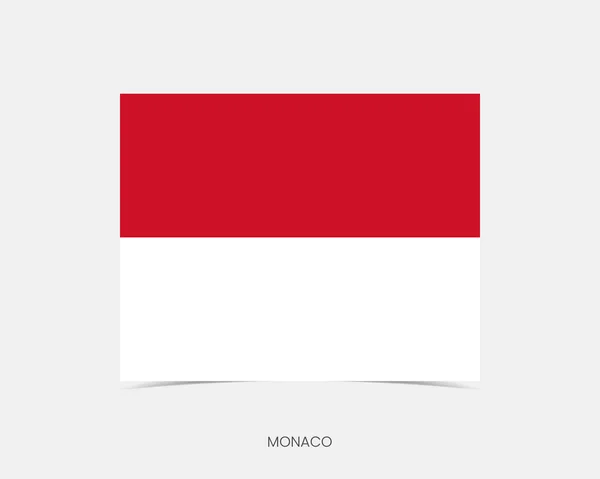 Mónaco Icono Bandera Rectángulo Con Sombra — Vector de stock