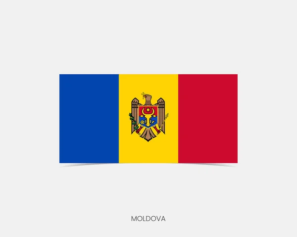 Moldavia Icona Bandiera Rettangolo Con Ombra — Vettoriale Stock