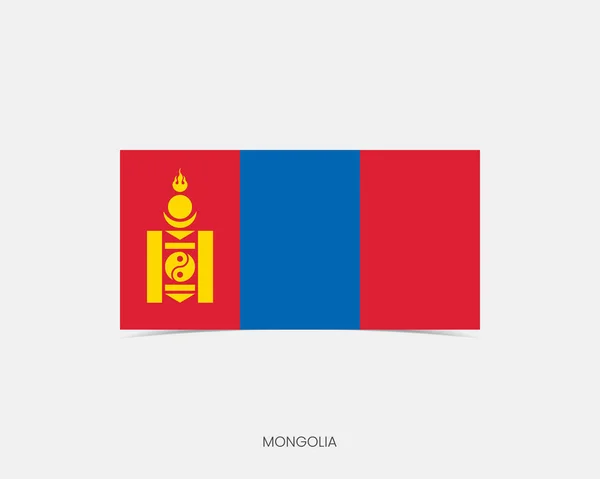 Mongoliet Rektangel Flagga Ikon Med Skugga — Stock vektor