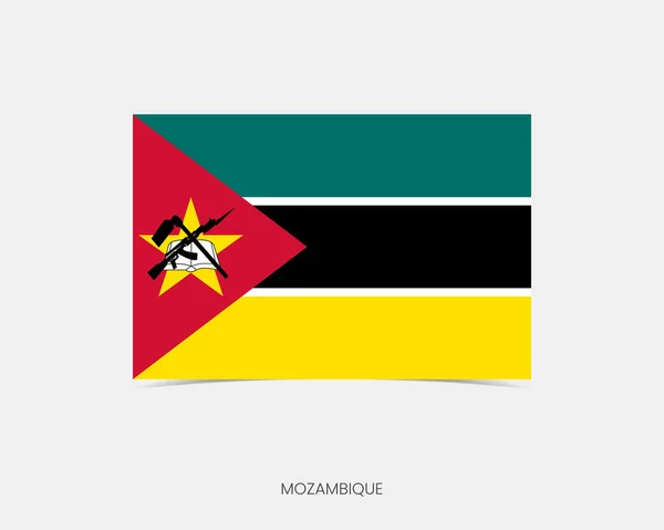 Mozambique Icône Drapeau Rectangulaire Avec Ombre — Image vectorielle