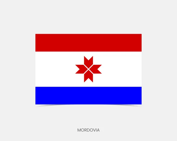 Mordovia Rectangle Flag Icon Shadow — Stock Vector