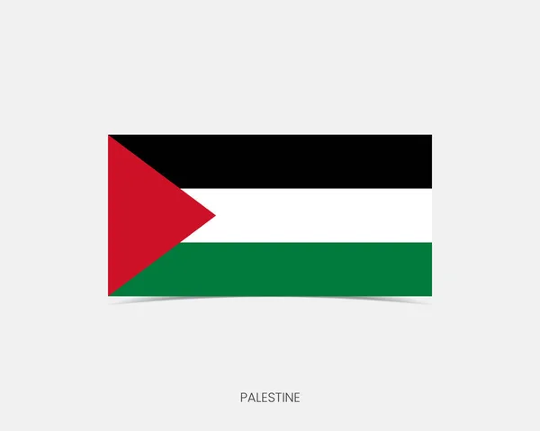 Palästina Rechteck Flagge Symbol Mit Schatten — Stockvektor