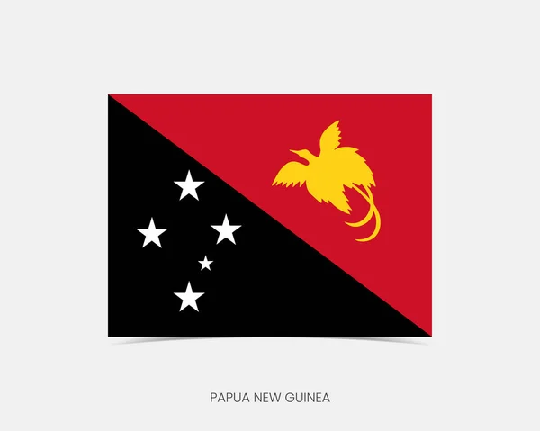 Papua Nová Guinea Obdélníková Ikona Stínem — Stockový vektor