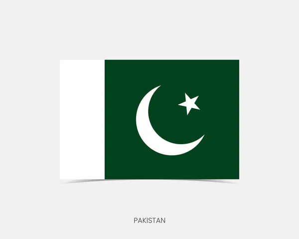 Pakistan Icona Bandiera Rettangolo Con Ombra — Vettoriale Stock