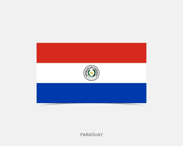 Paraguay Icono Bandera Rectángulo Con Sombra — Archivo Imágenes Vectoriales