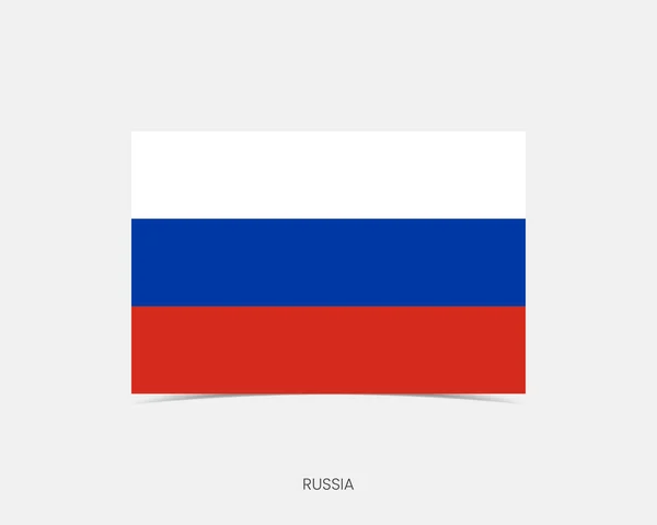 Ryssland Rektangel Flagga Ikon Med Skugga — Stock vektor