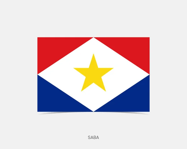 Saba Rektangel Flagga Ikon Med Skugga — Stock vektor