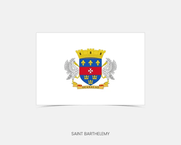 stock vector Saint Barthelemy Rectangle flag icon with shadow.