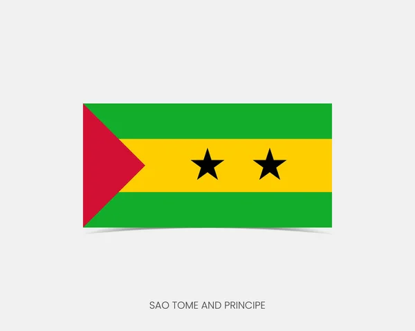 Icône Drapeau Rectangle Sao Tomé Principe Avec Ombre — Image vectorielle