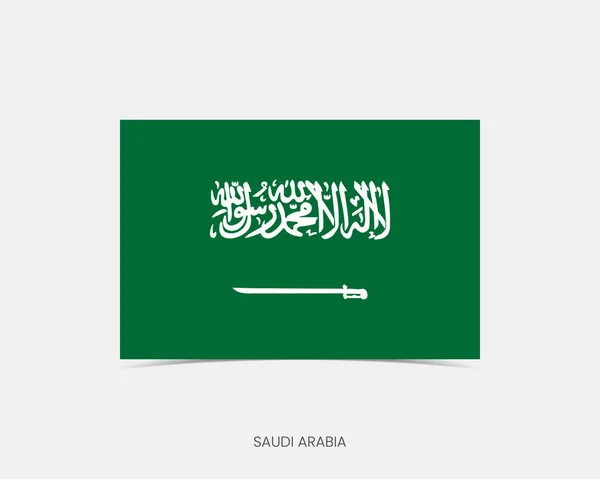 Arabia Saudita Rectángulo Icono Bandera Con Sombra — Archivo Imágenes Vectoriales
