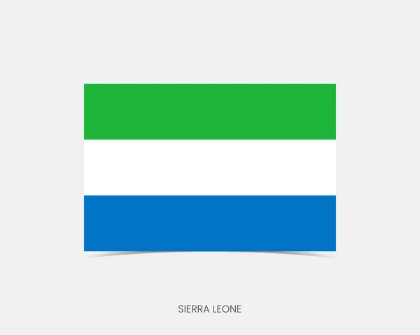 Sierra Leone Téglalap Zászló Ikon Árnyékkal — Stock Vector