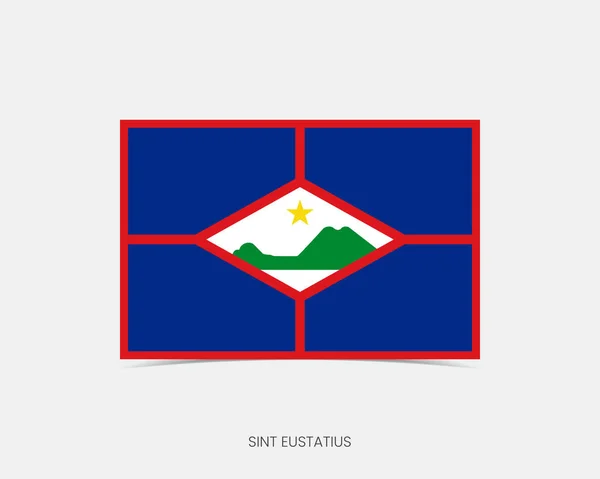 Sint Eustatius Icono Bandera Rectángulo Con Sombra — Archivo Imágenes Vectoriales