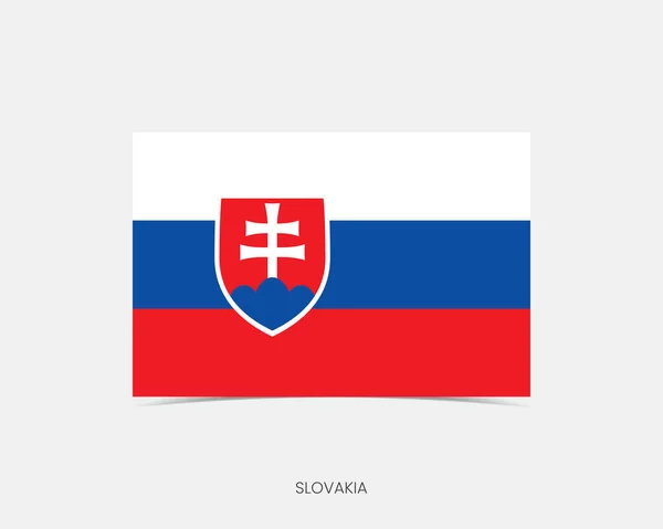 Eslováquia Ícone Bandeira Retangular Com Sombra — Vetor de Stock