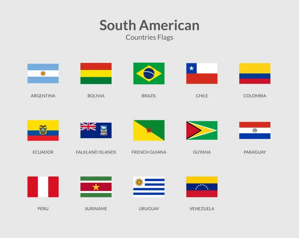 Güney Amerika Kıta Dikdörtgeni Bayrak Simgesi — Stok Vektör