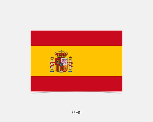 Spanien Rektangel Flagga Ikon Med Skugga — Stock vektor