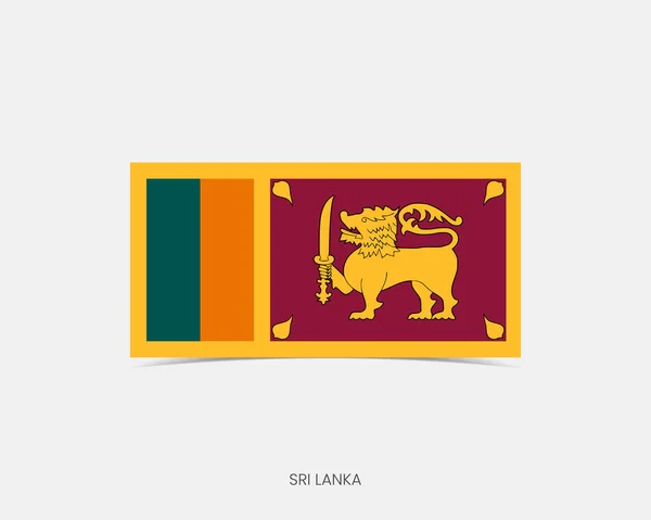 Icône Drapeau Sri Lanka Rectangle Avec Ombre — Image vectorielle