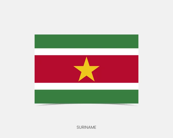 Ícone Bandeira Retângulo Suriname Com Sombra — Vetor de Stock
