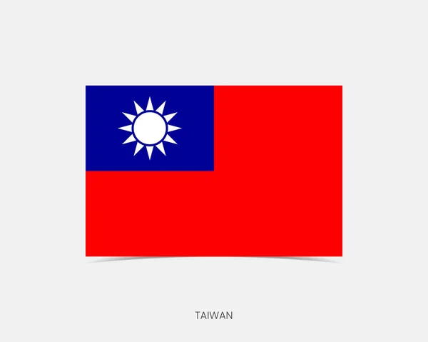 Ícone Bandeira Retangular Taiwan Com Sombra — Vetor de Stock