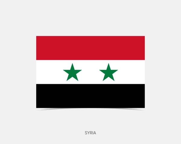 Síria Ícone Bandeira Retangular Com Sombra — Vetor de Stock