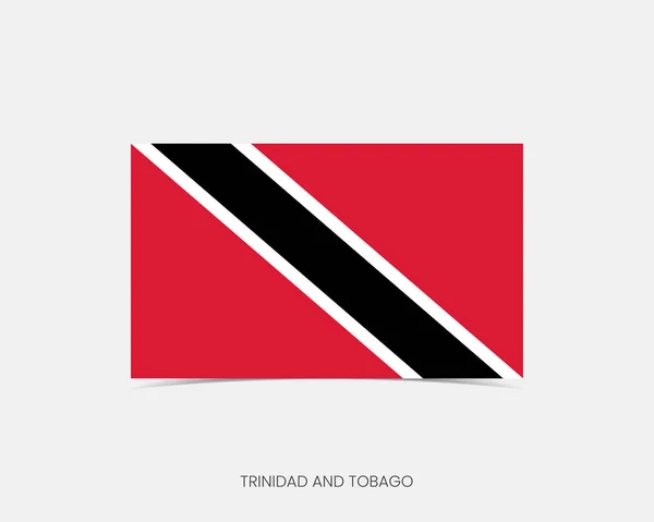 Trinidad Tobago Rechteckige Flagge Mit Schatten — Stockvektor
